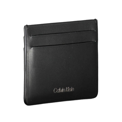 Cardholder Wallet by Calvin Klein for men in leather black & print presents a streamlined silhouette, showcasing the sophisticated design of the Leather Cardholder Wallet collection with functional card-organization.