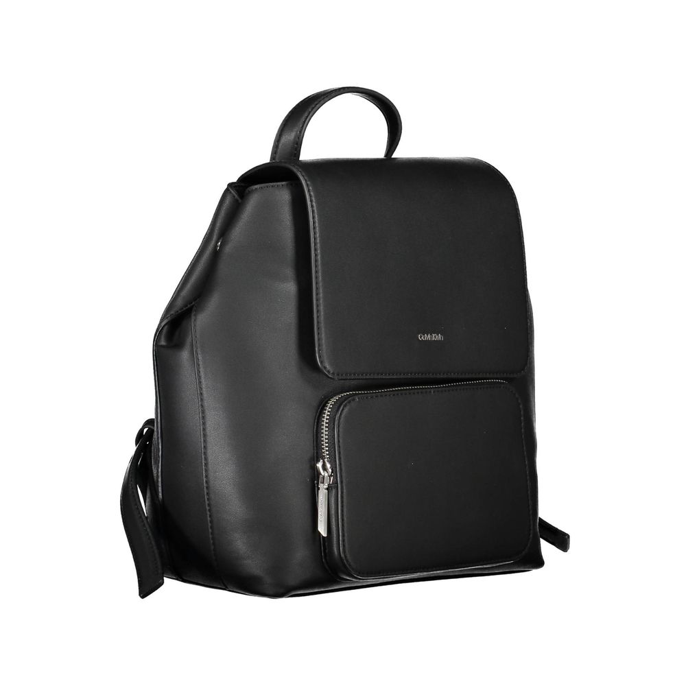 Backpack by Calvin Klein for women in polyester faux leather black features a architectural Polyester Faux Leather Backpack design with a secure zipper, ample external-pockets & internal-pockets, and versatile backpack-strap, adjustable-strap & handle for a architectural finish.