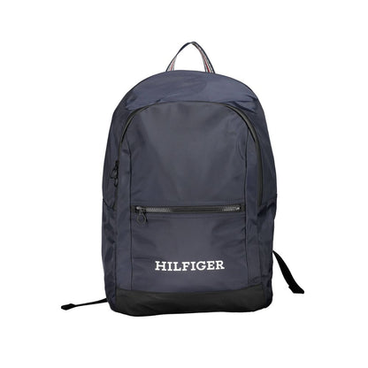 Backpack by Tommy Hilfiger for men in polyester blue & print features a refined silhouette, showcasing the Polyester Backpack design with a secure zipper, ample external-pockets & laptop-compartment, and versatile handle, backpack-strap & adjustable-strap.