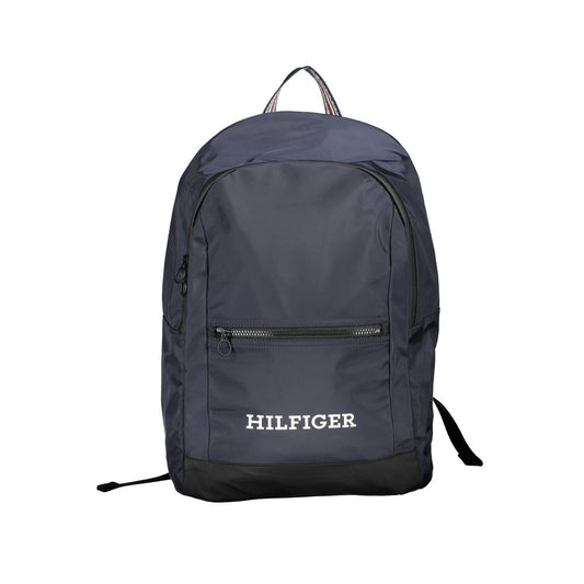 Backpack by Tommy Hilfiger for men in polyester blue & print features a refined silhouette, showcasing the Polyester Backpack design with a secure zipper, ample external-pockets & laptop-compartment, and versatile handle, backpack-strap & adjustable-strap.