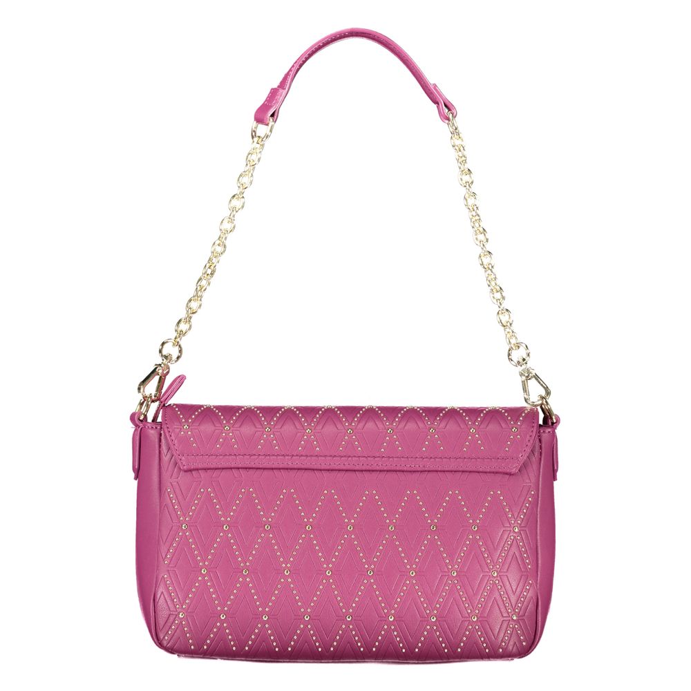 Handbag by Mario Valentino for women in polyethylene purple features an refined silhouette, showcasing a secure snap & zipper, ample internal-pockets, and versatile shoulder-strap, adjustable-strap & handle for a sophisticated refined aesthetic.