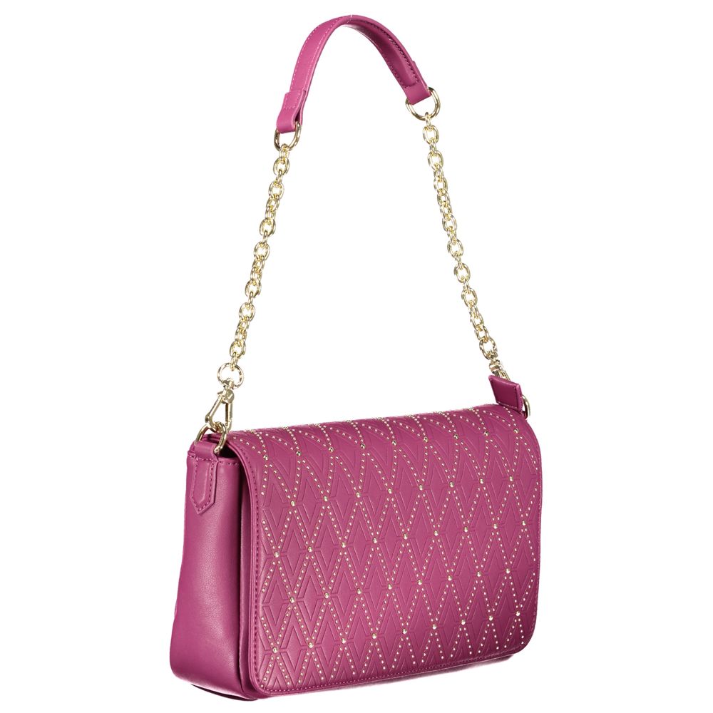 Handbag by Mario Valentino for women in polyethylene purple presents a ornamental silhouette, showcasing a secure snap & zipper, ample internal-pockets, and versatile shoulder-strap, adjustable-strap & handle for a ornamental finish.