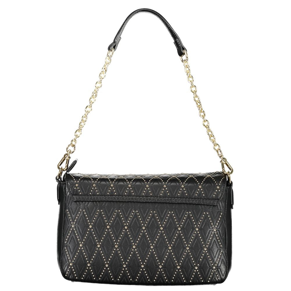 Handbag by Mario Valentino for women in polyethylene black features a exquisite silhouette, showcasing a secure snap & zipper and exquisite internal-pockets with versatile shoulder-strap, adjustable-strap & handle for a exquisite finish.