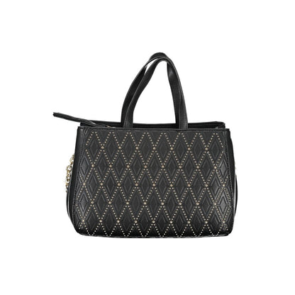 Phone Holder Handbag by Mario Valentino for women in polyethylene black features an refined silhouette, showcasing a secure snap & zipper, ample built-in-compartments & internal-pockets, and versatile shoulder-strap, adjustable-strap & handle for a sophisticated refined aesthetic.