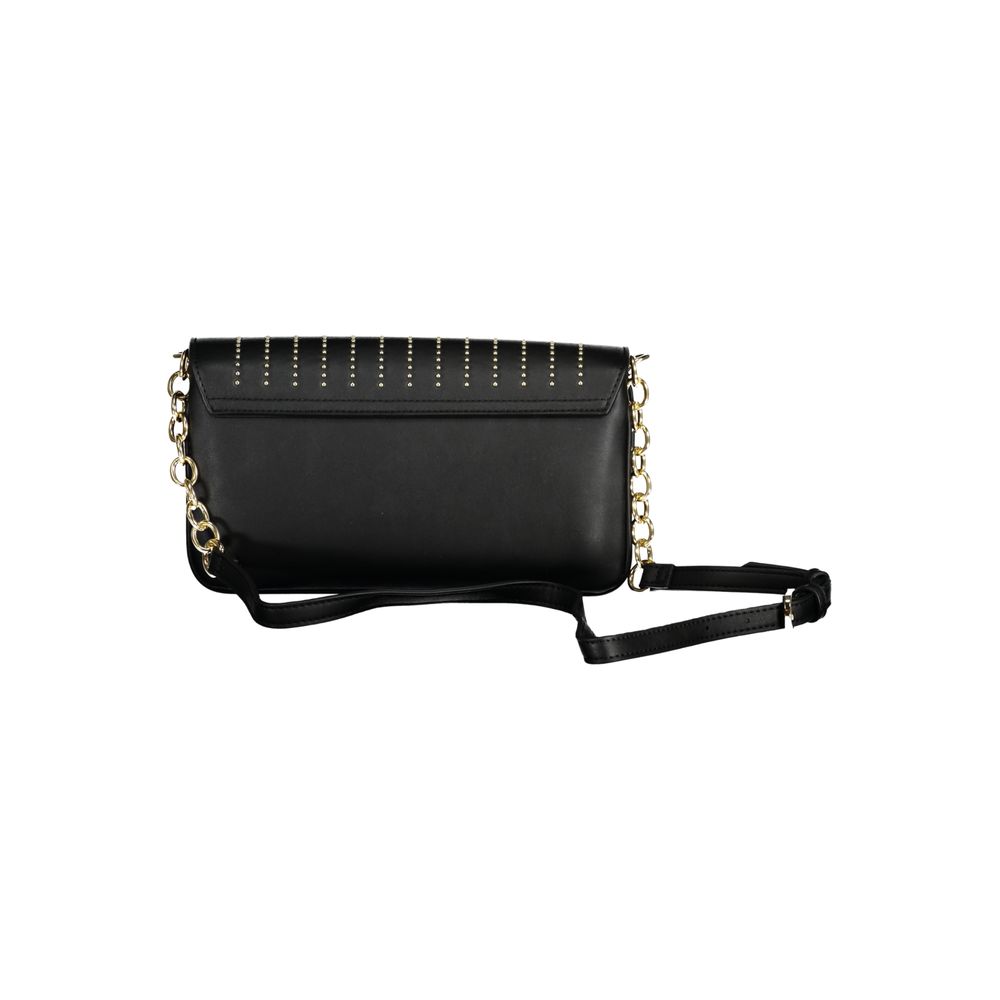 Shoulder Handbag by Mario Valentino for women in polyethylene black features a refined silhouette, showcasing a secure zipper, organized built-in-compartments & internal-pockets, and versatile shoulder-strap & adjustable-strap for a refined finish.