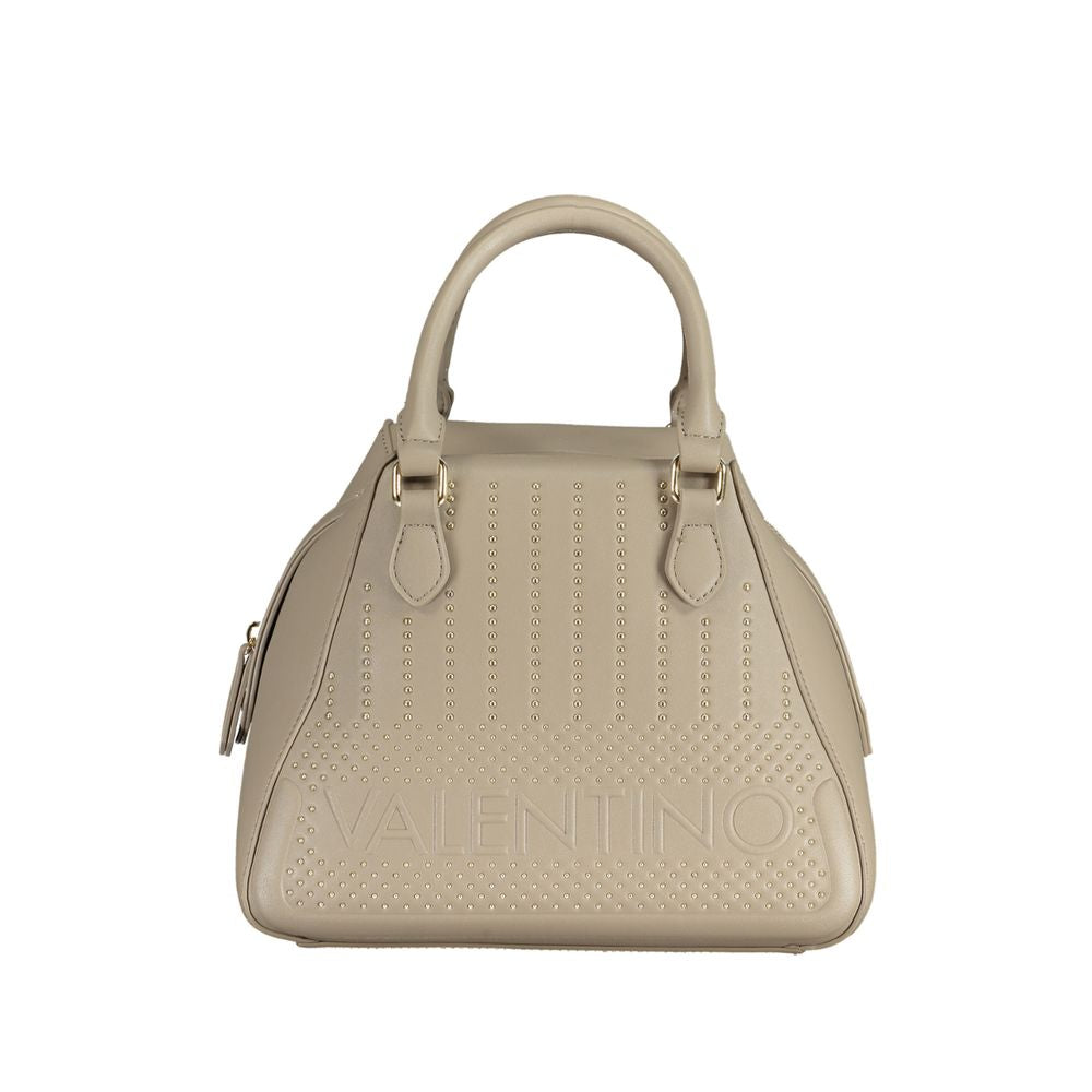 Phone Holder Handbag by Mario Valentino for women in polyethylene beige presents a ornamental silhouette, showcasing a secure zipper, ample internal-pockets, and versatile shoulder-strap, adjustable-strap & handle for a ornamental finish.