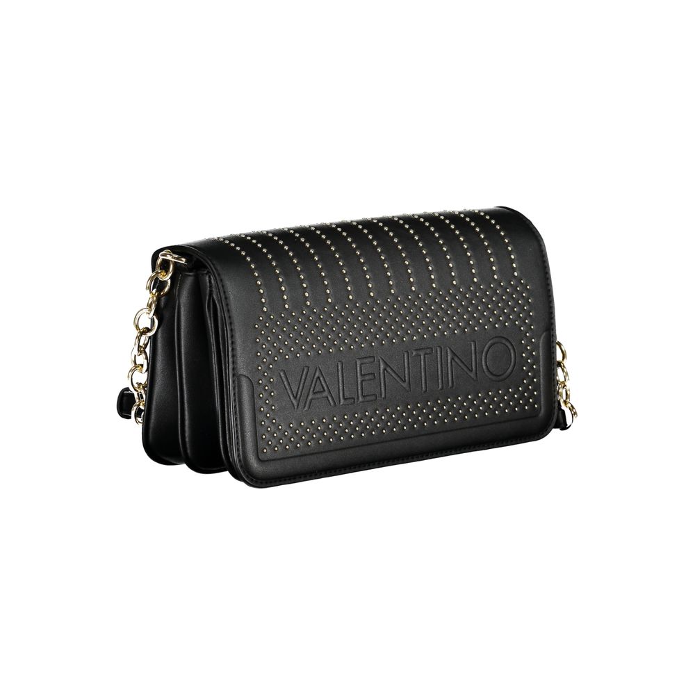 Shoulder Handbag by Mario Valentino for women in polyethylene black features an refined silhouette, showcasing a secure zipper, ample built-in-compartments & internal-pockets, and versatile shoulder-strap & adjustable-strap for a sophisticated refined aesthetic.
