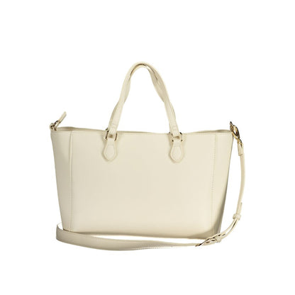 Phone Holder Handbag by Mario Valentino for women in polyethylene white presents a ornamental silhouette, showcasing a secure zipper, ample internal-pockets, and versatile shoulder-strap, adjustable-strap & handle for a ornamental finish.
