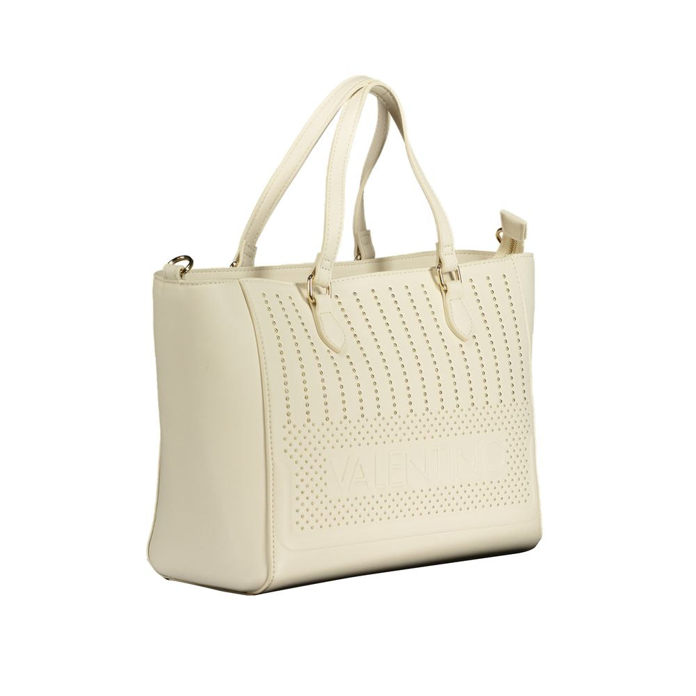 Phone Holder Handbag by Mario Valentino for women in polyethylene white features an refined silhouette, showcasing a secure zipper, ample internal-pockets, and versatile shoulder-strap, adjustable-strap & handle for a sophisticated refined aesthetic.
