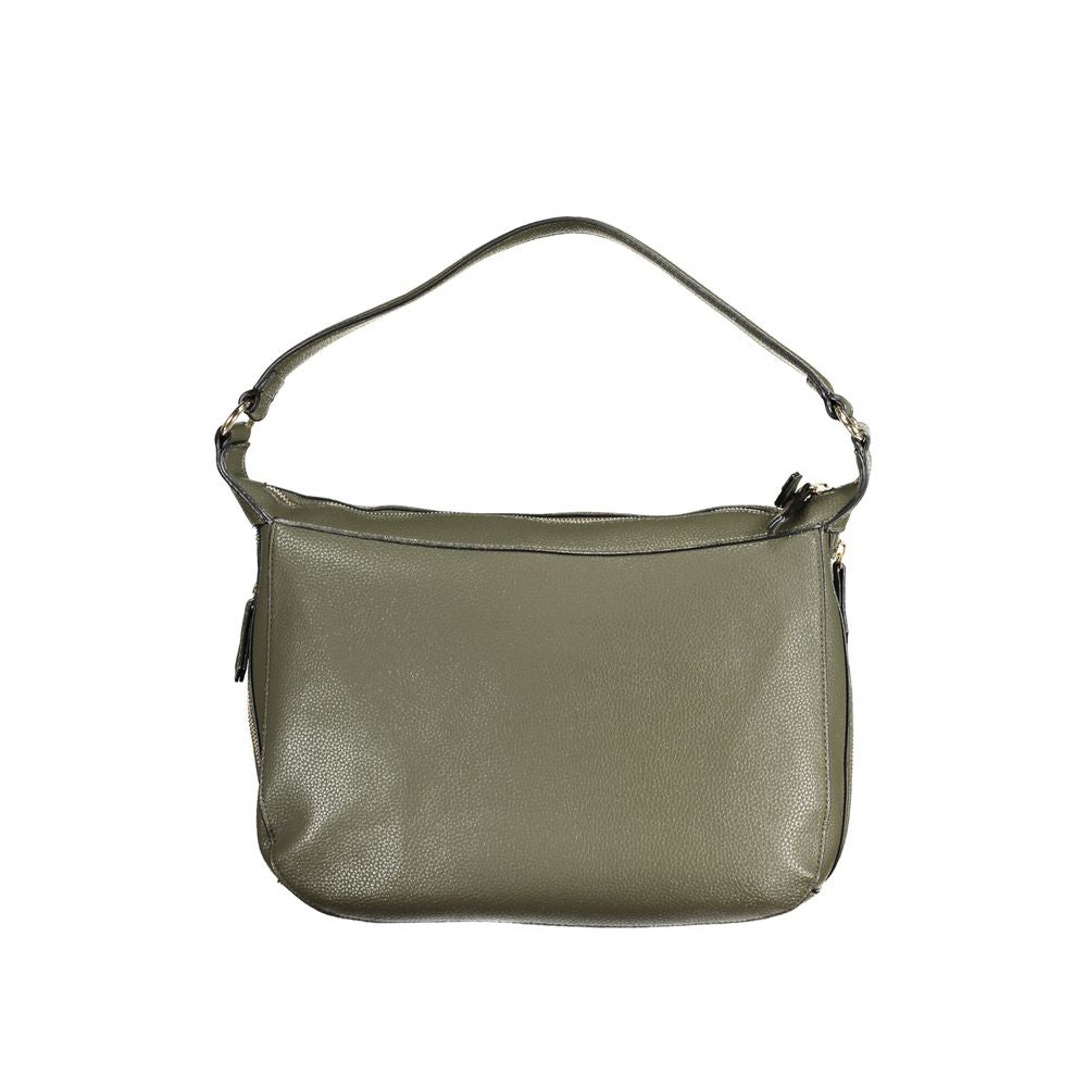 Phone Holder Handbag by Mario Valentino for women in polyethylene green features a ornamental silhouette, showcasing a secure zipper, ample internal-pockets, and ornamental shoulder-strap, adjustable-strap & handle for a sophisticated look.