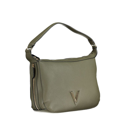 Phone Holder Handbag by Mario Valentino for women in polyethylene green features a signature silhouette, showcasing a secure zipper and signature internal-pockets with versatile shoulder-strap, adjustable-strap & handle for a sophisticated look.