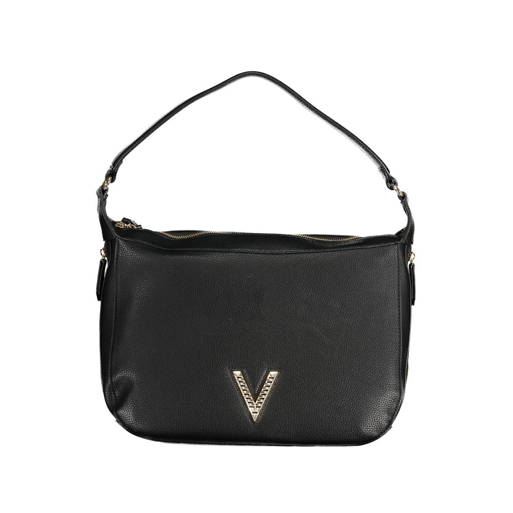 Phone Holder Handbag by Mario Valentino for women in polyethylene black features a signature silhouette, showcasing a secure zipper and signature internal-pockets with versatile shoulder-strap, adjustable-strap & handle for a sophisticated look.