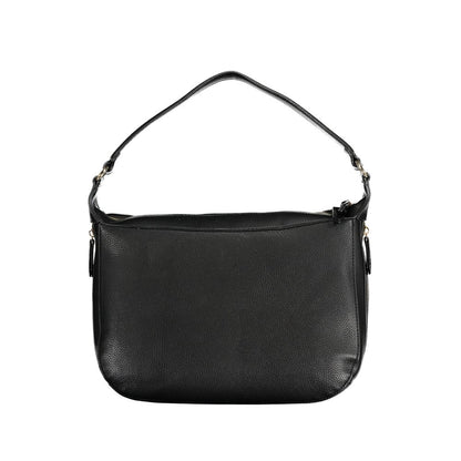 Phone Holder Handbag by Mario Valentino for women in polyethylene black features an refined silhouette, showcasing a secure zipper, ample internal-pockets, and versatile shoulder-strap, adjustable-strap & handle for a sophisticated refined aesthetic.