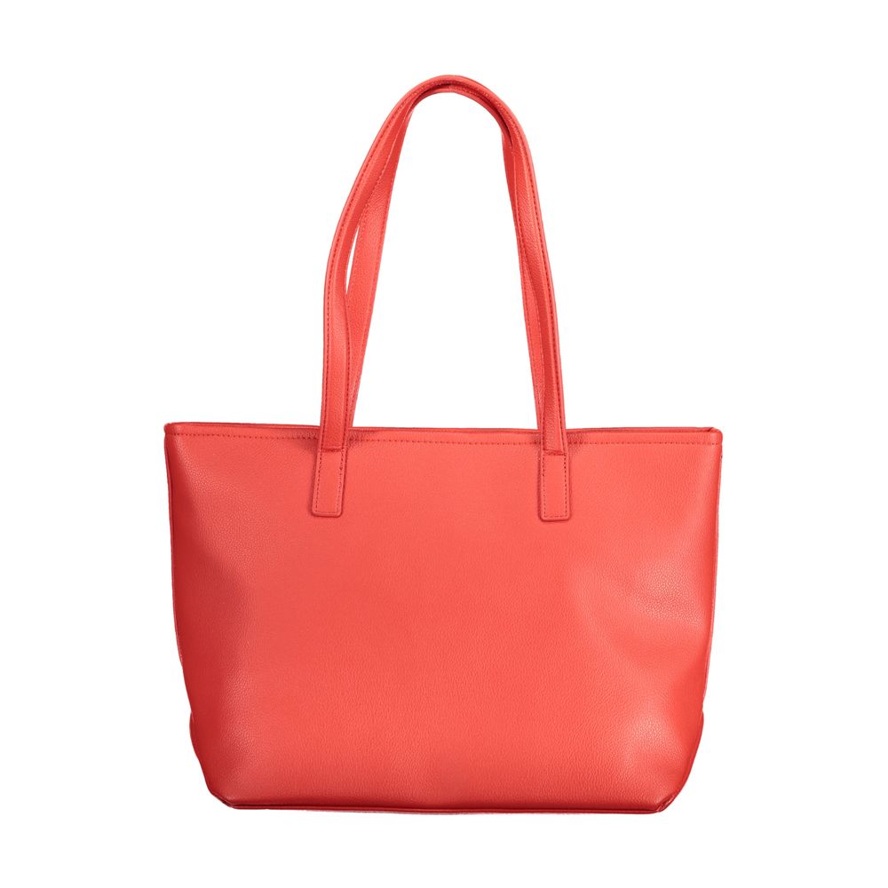 Phone Holder Handbag by Mario Valentino for women in polyethylene red presents a ornamental silhouette, showcasing a secure zipper, ample internal-pockets, and versatile shoulder-strap, adjustable-strap & handle for a ornamental finish.