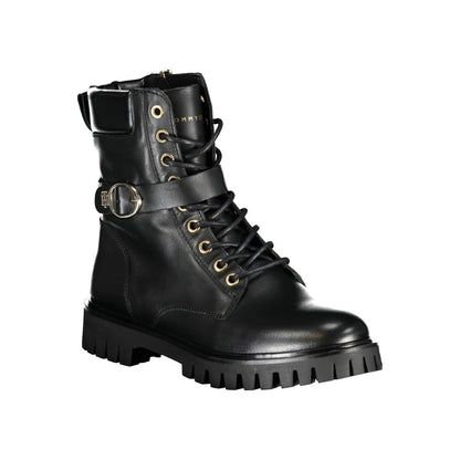 Boots by Tommy Hilfiger for women in polyester black features an performance-driven Women's Polyester Boots silhouette, defined by a sophisticated and a performance-driven .