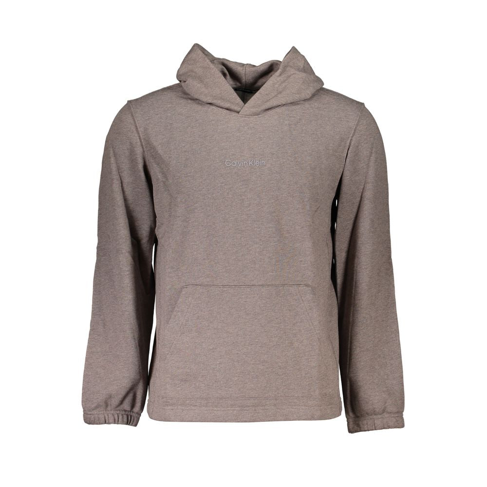 Hooded Sweater by Calvin Klein for men in cotton brown showcases a sumptuous silhouette, artfully finished with a sumptuous hooded neckline and for a sophisticated, sumptuous look.