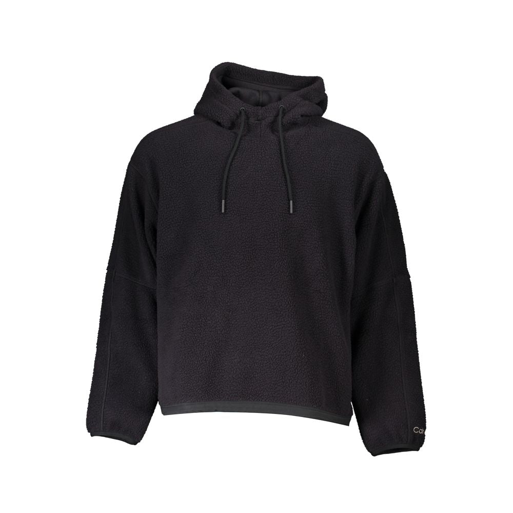 Hooded Sweater by Calvin Klein for men in polyester black showcases a downtown chic silhouette, artfully finished with a downtown chic hooded neckline and for a sophisticated, high-end look.