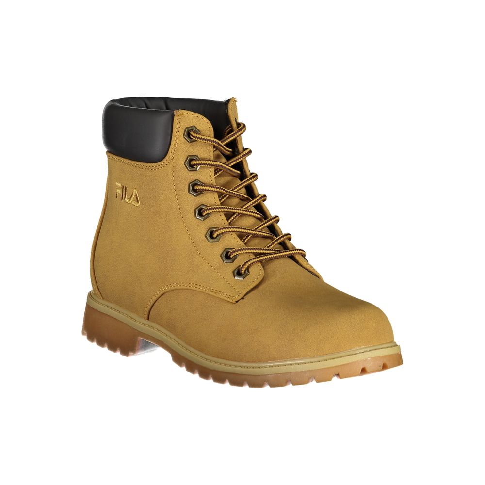 Lace-Up Ankle Boots by Fila for women in polyester & polyurethane yellow features an high-performance silhouette, showcasing the sophisticated design of the Women's Polyester & Polyurethane Lace-Up Ankle Boots with a and a refined .