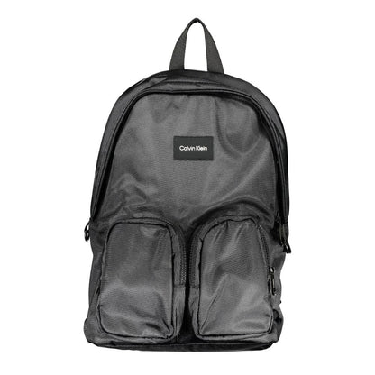 Backpack by Calvin Klein for men in polyester black features a refined silhouette, showcasing the Polyester Backpack design with a secure zipper, ample external-pockets, internal-pockets & laptop-compartment, and versatile handle, backpack-strap & adjustable-strap.