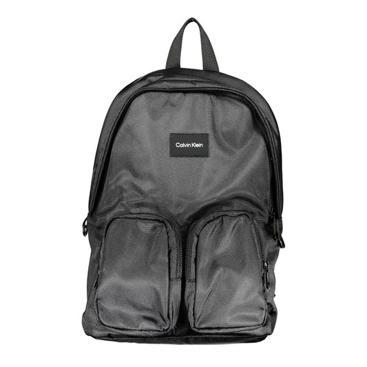 Backpack by Calvin Klein for men in polyester black features a refined silhouette, showcasing the Polyester Backpack design with a secure zipper, ample external-pockets, internal-pockets & laptop-compartment, and versatile handle, backpack-strap & adjustable-strap.
