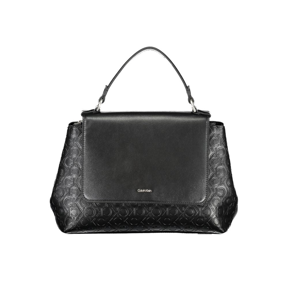 Shopper Handbag by Calvin Klein for women in polyester embossed faux leather black features a exquisite silhouette, showcasing a secure zipper and exquisite internal-pockets with versatile shoulder-strap, adjustable-strap & handle for a exquisite finish.