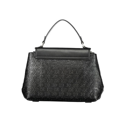 Shopper Handbag by Calvin Klein for women in polyester embossed faux leather black presents a ornamental silhouette, showcasing a secure zipper, ample internal-pockets, and versatile shoulder-strap, adjustable-strap & handle for a ornamental finish.