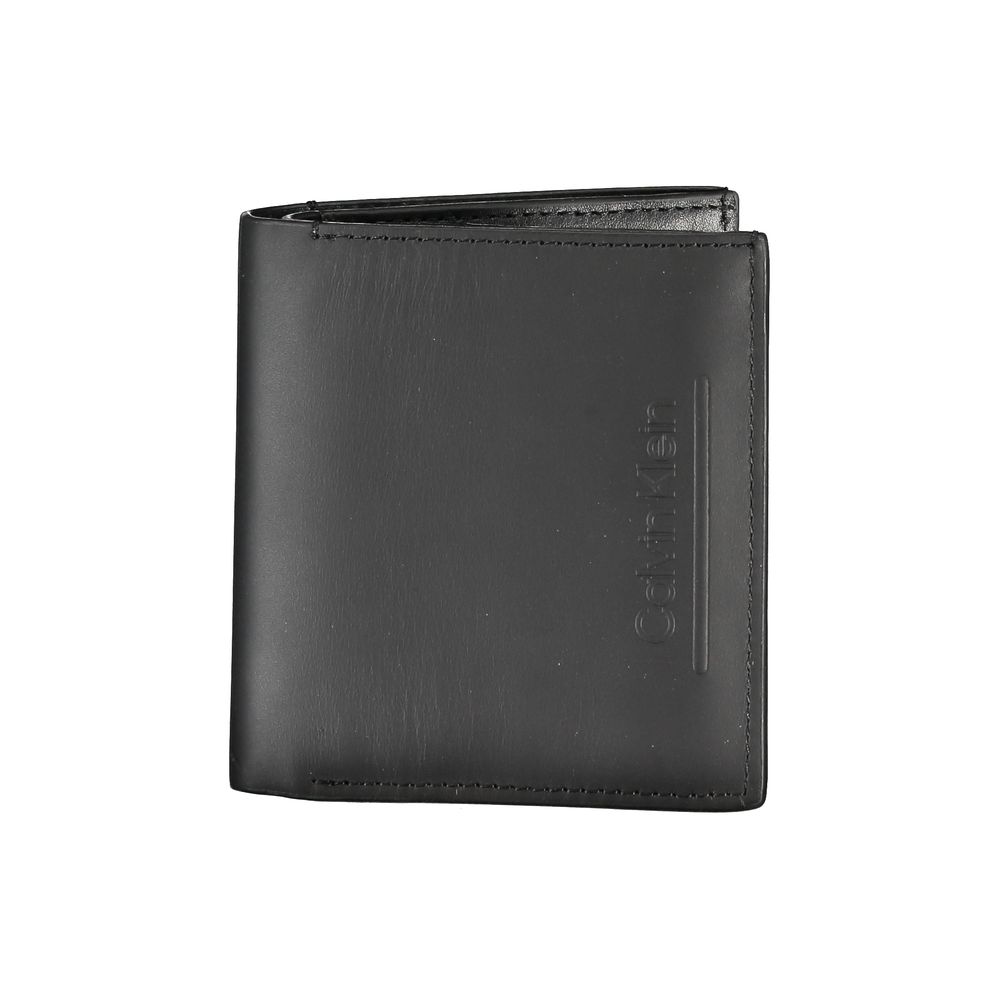Cardholder Wallet by Calvin Klein for men in leather black showcases a refined silhouette, artfully capturing the essence of the refined Leather Cardholder Wallet design with functional card-organization rfid-protection coin-purse.