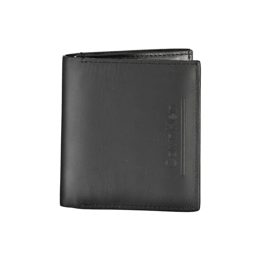 Cardholder Wallet by Calvin Klein for men in leather black showcases a refined silhouette, artfully capturing the essence of the refined Leather Cardholder Wallet design with functional card-organization rfid-protection coin-purse.