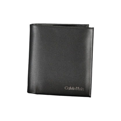 Calvin Klein Polyester Cardholder Wallet - Black Signature Print Print