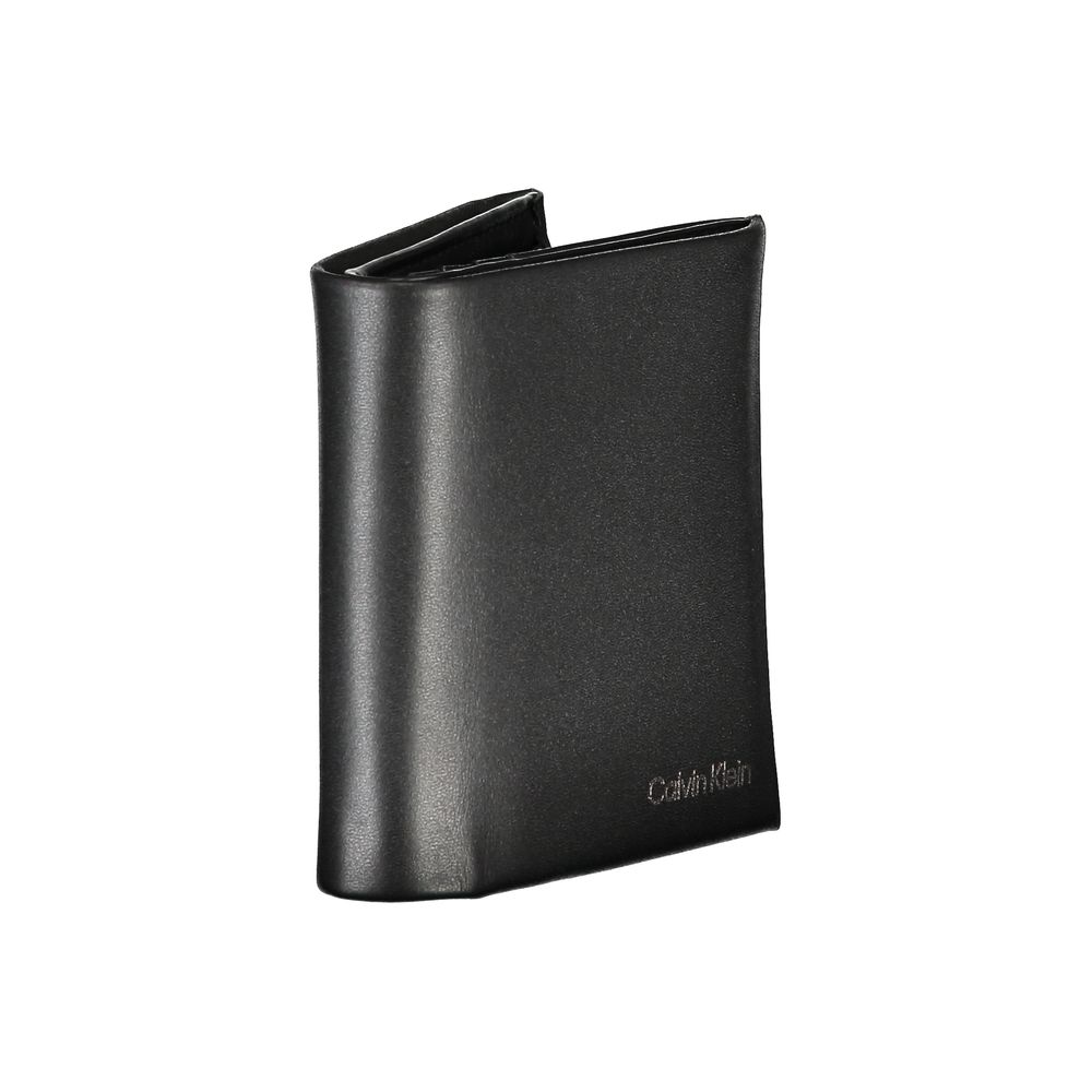 Calvin Klein Polyester Cardholder Wallet - Black Signature Print Print