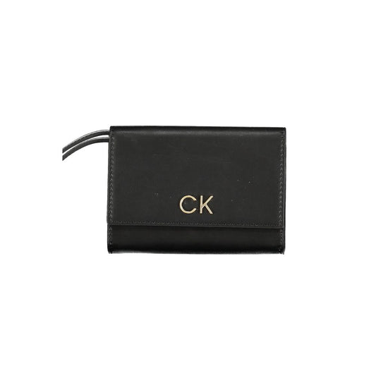 Wallet by Calvin Klein for women in polyester black & signature presents a refined silhouette, artfully capturing the essence of the Polyester Wallet design with sophisticated coin-purse for a refined look.
