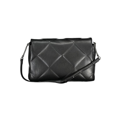 Crossbody Quilted Handbag by Calvin Klein for women in polyester faux leather black features a signature silhouette, showcasing a secure zipper & magnetic and signature internal-pockets with versatile crossbody-strap & adjustable-strap for a sophisticated look.