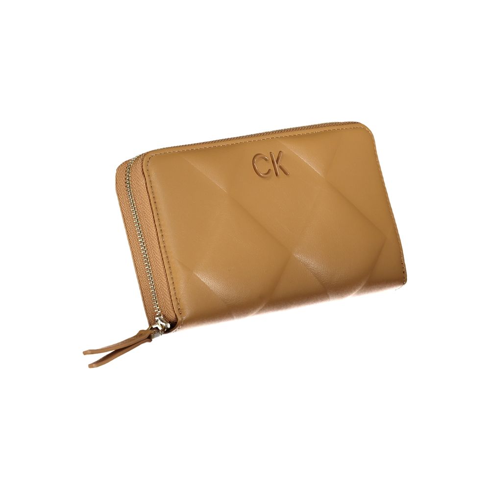 Cardholder Wallet by Calvin Klein for women in polyester brown showcases a refined silhouette, artfully capturing the essence of the refined Polyester Cardholder Wallet design with functional card-organization rfid-protection coin-purse.