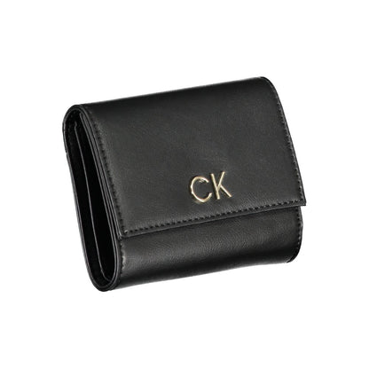 Wallet by Calvin Klein for women in polyester black presents a streamlined silhouette, showcasing the sophisticated design of the Polyester Wallet collection with functional rfid-protection coin-purse.