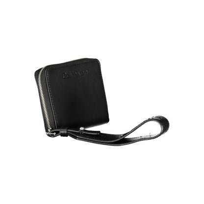 Cardholder Wallet by Calvin Klein for women in polyester black showcases a refined silhouette, artfully capturing the essence of the refined Polyester Cardholder Wallet design with functional card-organization rfid-protection eco-friendly coin-purse.