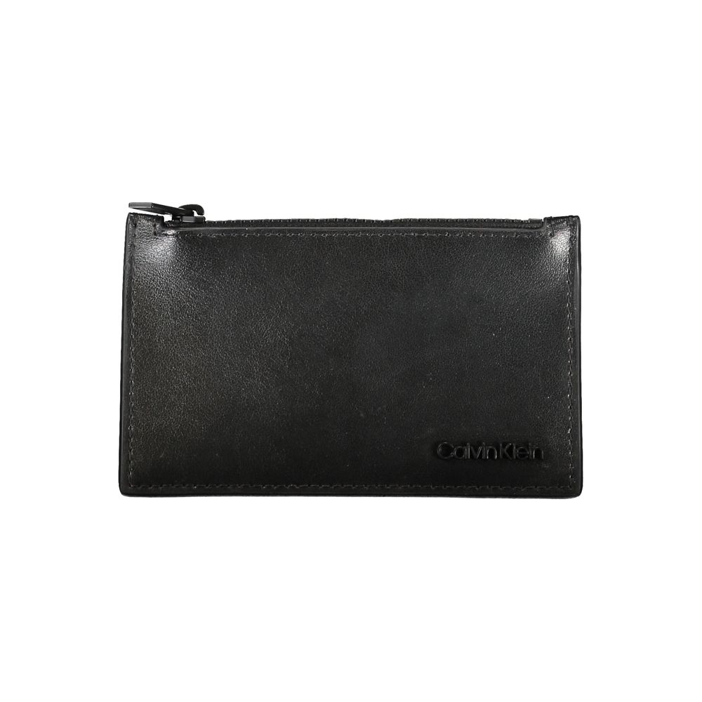 Cardholder Wallet by Calvin Klein for men in leather black showcases a refined silhouette, artfully capturing the essence of the refined Leather Cardholder Wallet design with functional card-organization bifold.