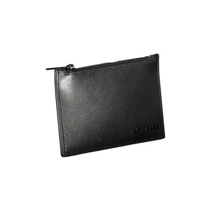 Cardholder Wallet by Calvin Klein for men in leather black showcases a refined silhouette, artfully detailed with the signature style of the Leather Cardholder Wallet and functional card-organization bifold.