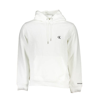 Hooded Sweatshirt Hoodie by Calvin Klein for men in cotton white features a authentic silhouette, showcasing a sophisticated hooded neckline and authentic long-sleeve detail for a refined finish.