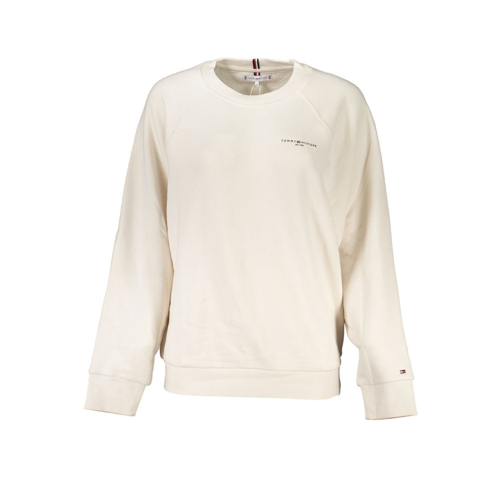 Sweatshirt by Tommy Hilfiger for women in organic cotton beige & print presents a smart casual silhouette, featuring a smart casual crew neckline and for a sophisticated look.