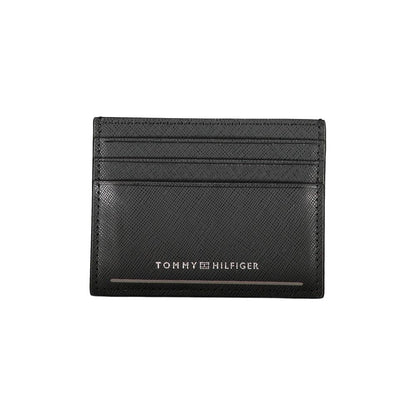 Cardholder Wallet by Tommy Hilfiger for men in leather black presents a refined silhouette, artfully capturing the essence of the Leather Cardholder Wallet design with sophisticated card-organization for a refined look.