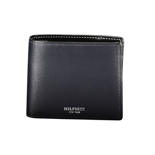 Cardholder Wallet by Tommy Hilfiger for men in leather blue & signature showcases a refined silhouette, artfully detailed with the signature style of the Leather Cardholder Wallet and functional card-organization coin-purse.