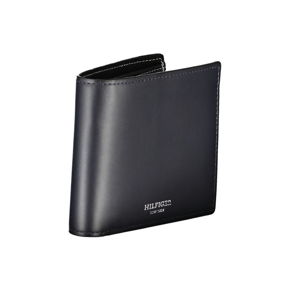 Cardholder Wallet by Tommy Hilfiger for men in leather blue & signature features a streamlined silhouette, showcasing the streamlined Leather Cardholder Wallet design with sophisticated card-organization coin-purse for a premium look.