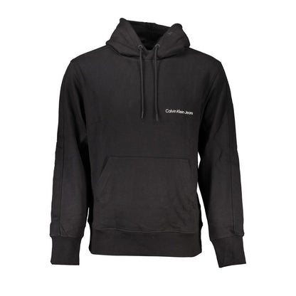 Hooded Sweatshirt Hoodie by Calvin Klein for men in cotton black & print features an dramatic silhouette, showcasing a sophisticated hooded neckline and dramatic for a refined, modern aesthetic.