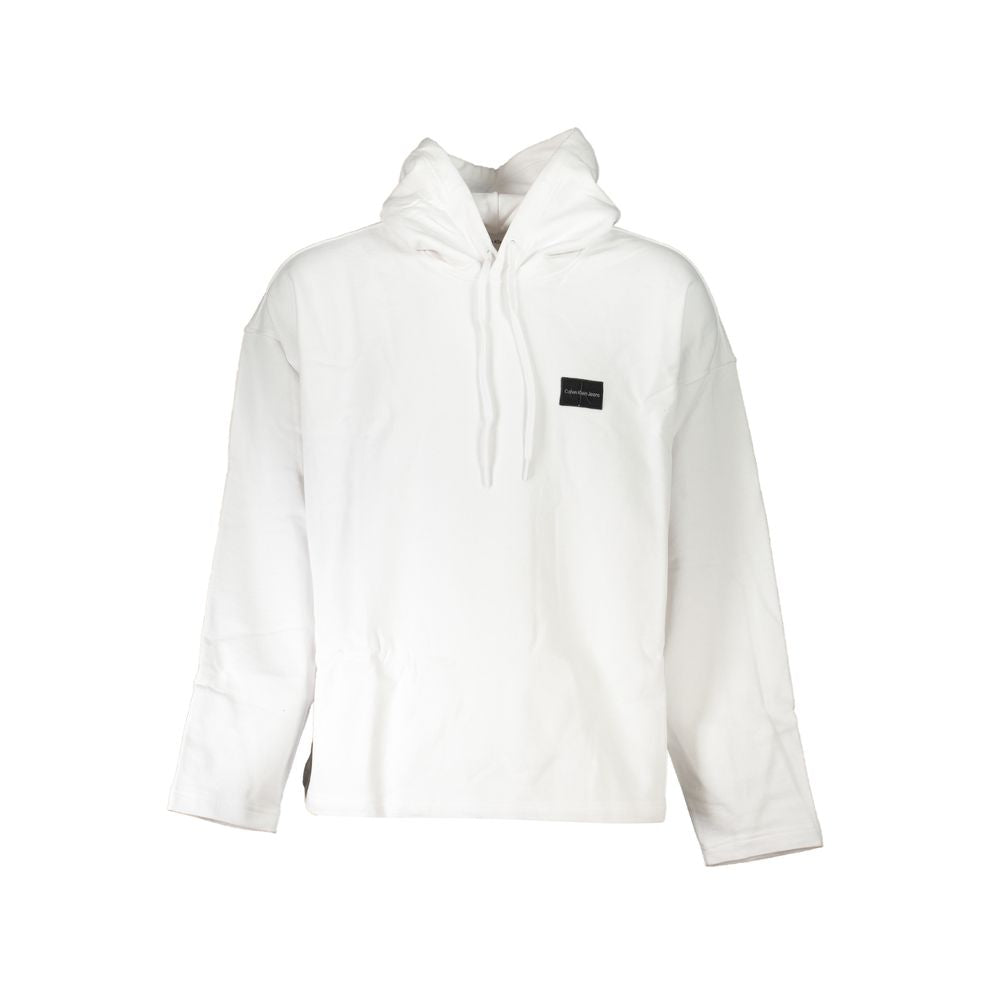Hooded Sweatshirt Hoodie by Calvin Klein for men in cotton white showcases a city-ready silhouette, artfully detailed with a signature hooded neckline and for a city-ready finish.