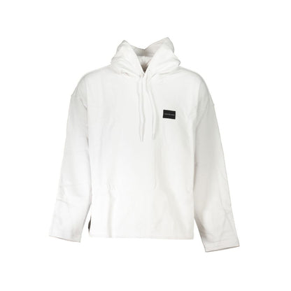 Hooded Sweatshirt Hoodie by Calvin Klein for men in cotton white showcases a city-ready silhouette, artfully detailed with a signature hooded neckline and for a city-ready finish.