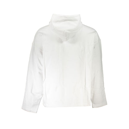 Hooded Sweatshirt Hoodie by Calvin Klein for men in cotton white features a slouchy chic silhouette, detailed with a slouchy chic and a signature hooded neckline for an elevated aesthetic.