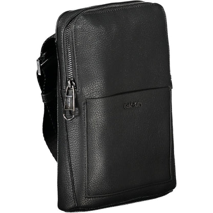 Shoulder Bag by Calvin Klein for men in polyester black showcases a statuesque silhouette, artfully detailed with a secure zipper, organized external-pockets & internal-pockets, and versatile shoulder-strap & adjustable-strap for a statuesque look.