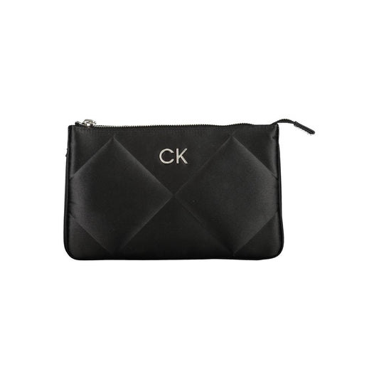 Quilted Shoulder Handbag by Calvin Klein for women in polyester black features a signature silhouette, showcasing a secure zipper and signature built-in-compartments & cardholder with versatile shoulder-strap & adjustable-strap for a sophisticated look.
