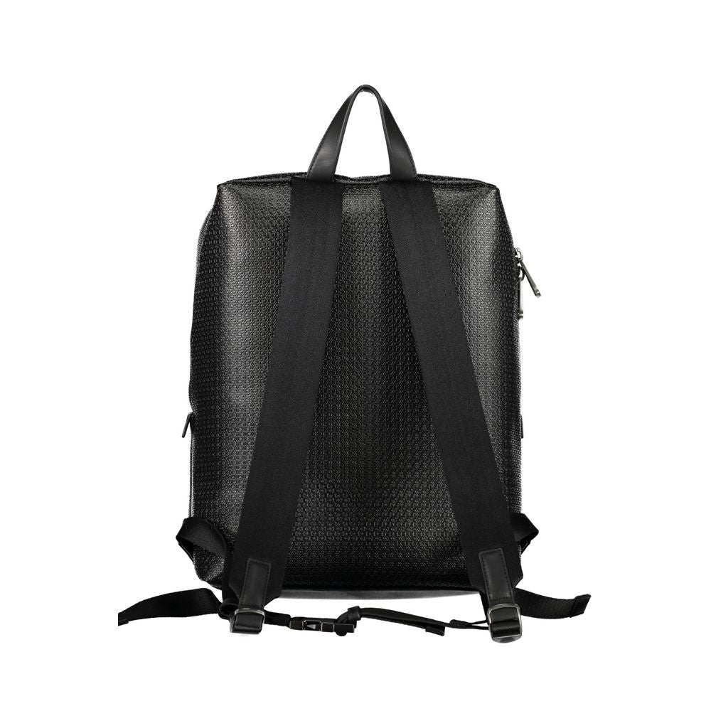 Backpack by Calvin Klein for men in polyester black showcases a stately Polyester Backpack design, featuring a secure snap & zipper with stately external-pockets, internal-pockets & laptop-compartment and versatile backpack-strap, adjustable-strap & handle.