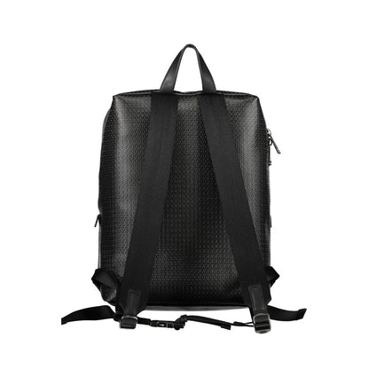 Backpack by Calvin Klein for men in polyester black showcases a stately Polyester Backpack design, featuring a secure snap & zipper with stately external-pockets, internal-pockets & laptop-compartment and versatile backpack-strap, adjustable-strap & handle.